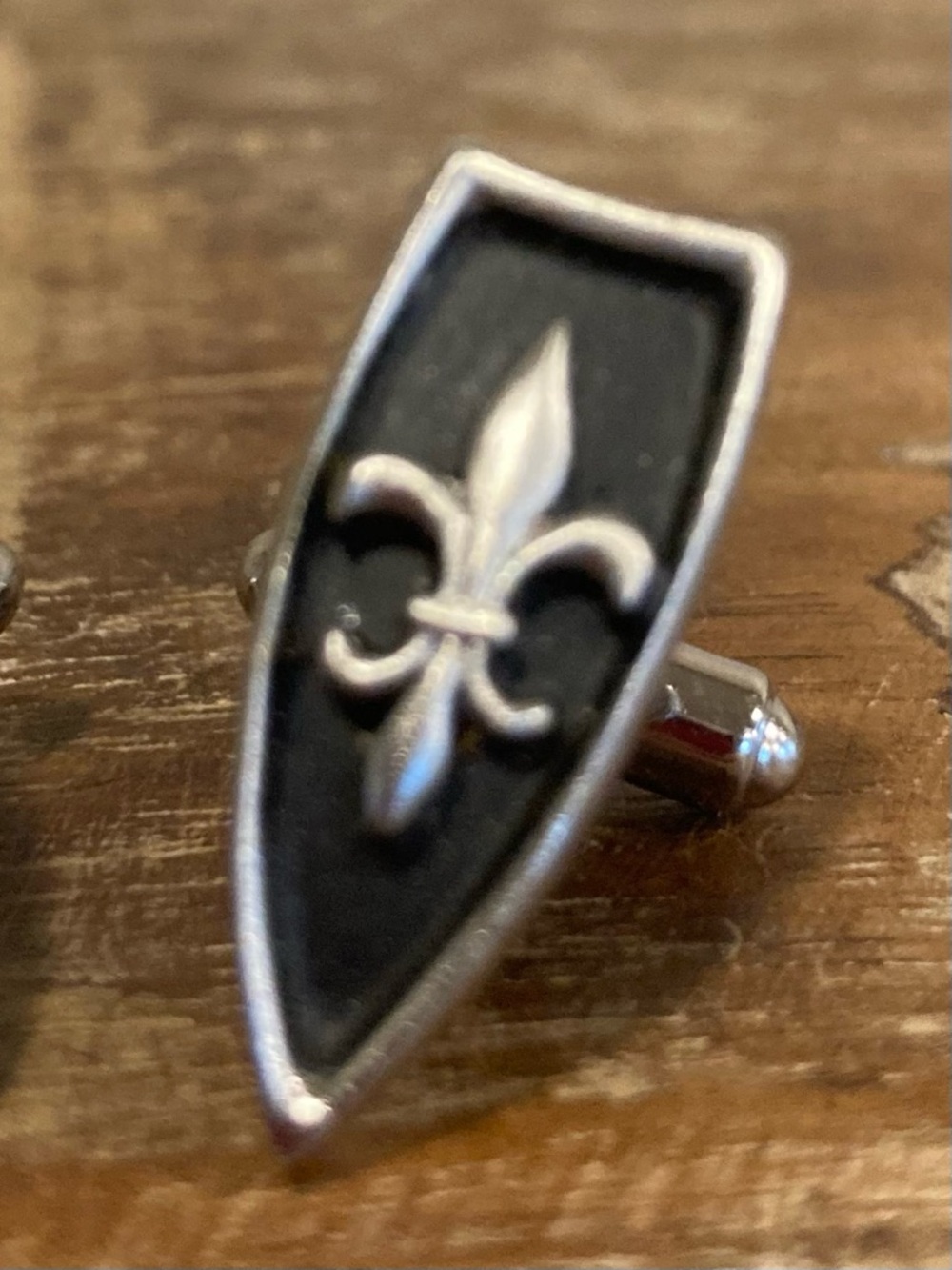 Vintage Hickok Fleur‑de‑Lis Shield Cufflinks USA Made Mid‑Century Men’s Jewelry - Picture 3 of 11
